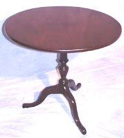 18th C. Mahogany Pedestal Tripod Table with tip up top