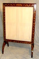 Antique fire screen floral marquetry and walnut