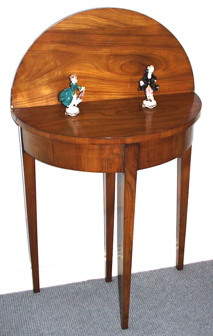 Antique Satinwood Demi-lune Table